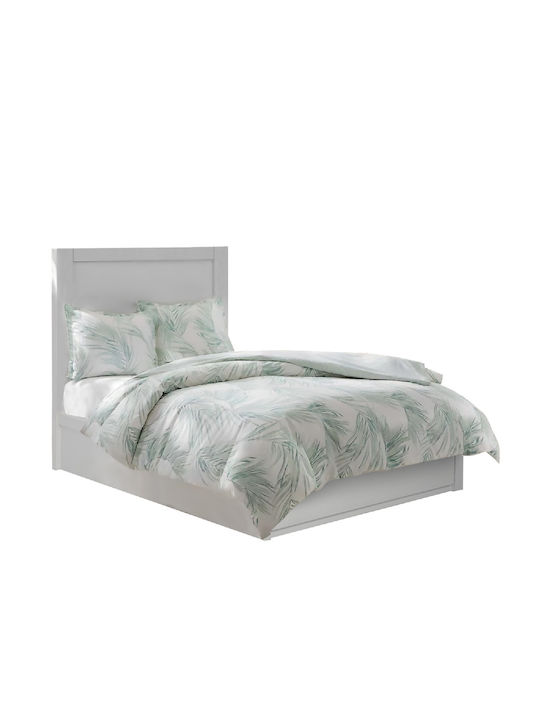 Melany Κρεβάτι Ημίδιπλο Ξύλινο Λευκό με Τάβλες για Στρώμα 110x190cm