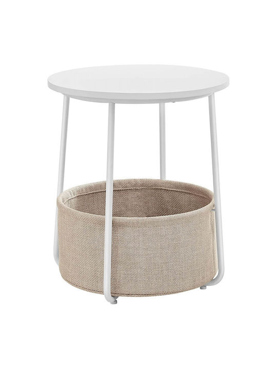 Round Metal Side Table White L45xW45xH50cm