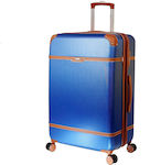 Dielle 160 Large Travel Suitcase Hard Blue with 4 Wheels Height 77cm.