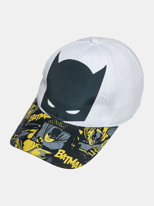 Alouette Παιδικό Καπέλο Jockey Υφασμάτινο Batman Λευκό