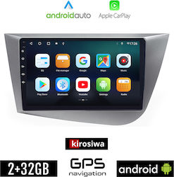 Kirosiwa Sistem Audio Auto pentru Seat Leu 2005-2011 (Bluetooth/USB/AUX/WiFi/GPS/Apple-Carplay/Android-Auto) cu Ecran Tactil 9"