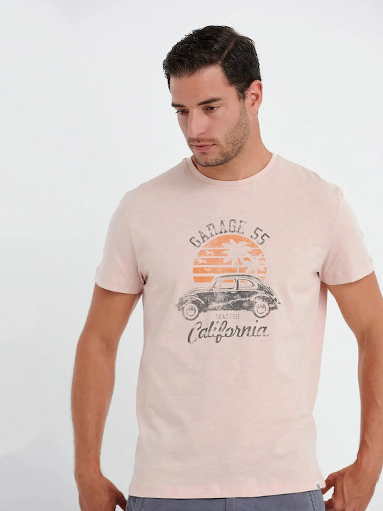 Garage Fifty5 Ανδρικό T-shirt Κοντομάνικο Ροζ