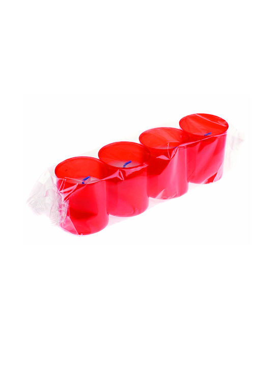 Decorative Candle Jar Red 4pcs