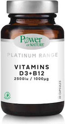Power Of Nature Platinum Range Vitamins D3 & B12 Πολυβιταμίνη 2.5iu 1000mg Energy 30 κάψουλες Power Of Nature Platinum Range Vitamins D3 & B12 Πολυβιταμίνη 2.5iu 1000mg Energy 30 κάψουλες