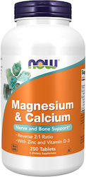 Now Foods Magnesium & Calcium 250 ταμπλέτες