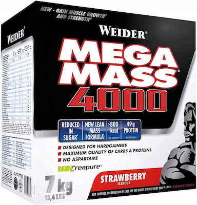 Weider Mega Mass 4000 cu Aromă de Căpșuni 7kg