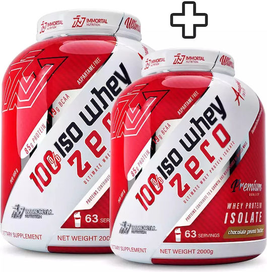 Immortal Nutrition 100% Iso Whey Zero Whey Protein with Chocolate Peanut Butter Flavor 2x2kg