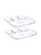 Navaris Glass Dessert Divided Serving Plate with 4 Slots Transparent 25.4x25.4x2.8cm
