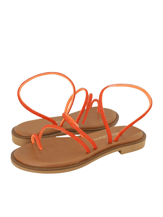 Nere Women's Flat Sandals in Orange Color