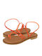 Nere Women's Flat Sandals in Orange Color