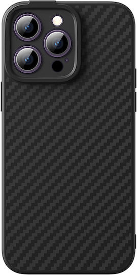 Baseus Задна корица Закалено стъкло Магнитен Черен (iPhone 14 Pro)