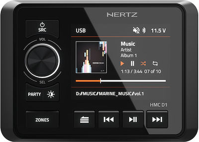 Hertz HMC D1 Ηχοσύστημα Σκάφους Αδιάβροχο με Bluetooth Μαύρο