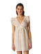 Milena by Paris Summer Mini Dress Wrap with Ruffle White