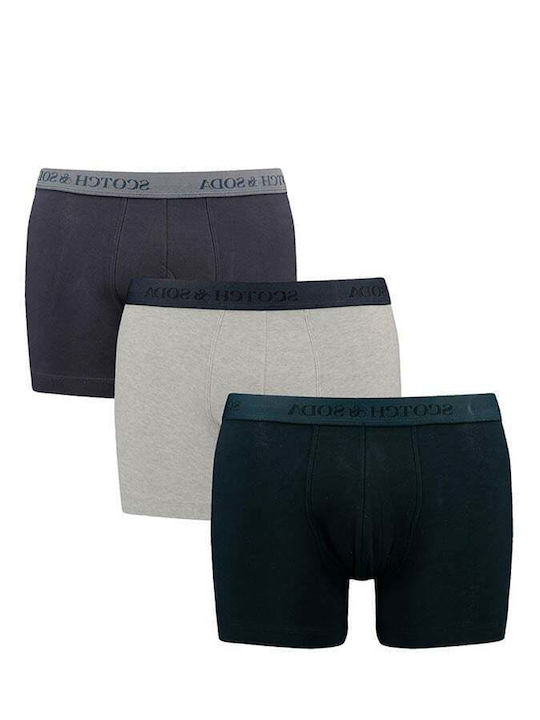 Scotch & Soda Herren Boxershorts Grey/Navy 3Packung