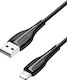 Usams US-SJ371 USB-A to Lightning Cable Μαύρο 1...