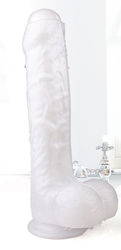 Kinksters Ρεαλιστικό Dildo με Όρχεις και Βεντούζα Λευκό 8cm