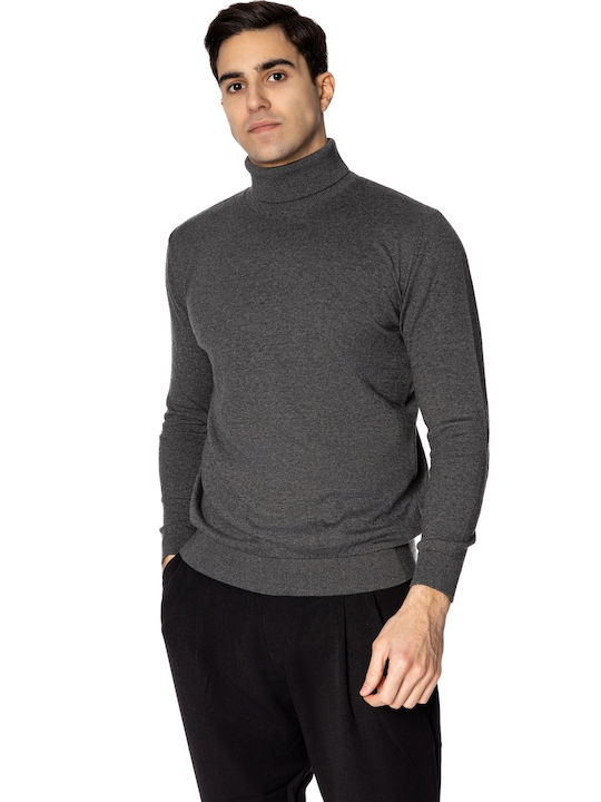 Vittorio Artist Men's Long Sleeve Sweater Turtleneck Gray