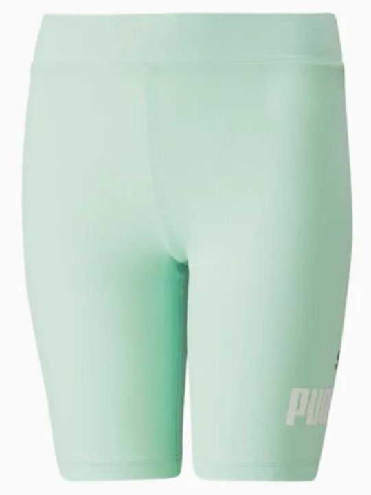 PUMA Kinder Leggings Sport Kurz Grün ESS LOGO