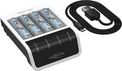 Ansmann Comfort Smart USB Φορτιστής 4 Μπαταριών Ni-MH Μεγέθους AA/AAA Ansmann Comfort Smart USB Φορτιστής 4 Μπαταριών Ni-MH Μεγέθους AA/AAA