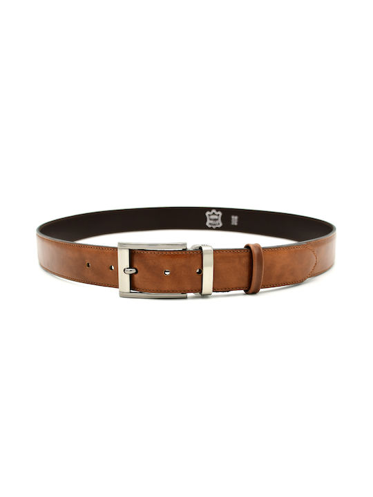 Men's belts in smooth tan leather BOR Tan Men's belts 040112 TAN