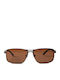 Moscow Mule Herren Sonnenbrille mit Gray Metall Gestell und Braun Polarisiert Linse