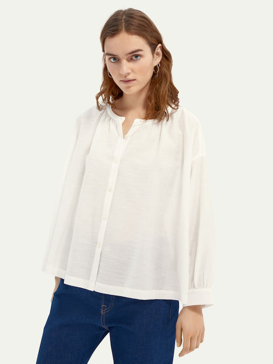 Women's Monochrome Long Sleeve Shirt White