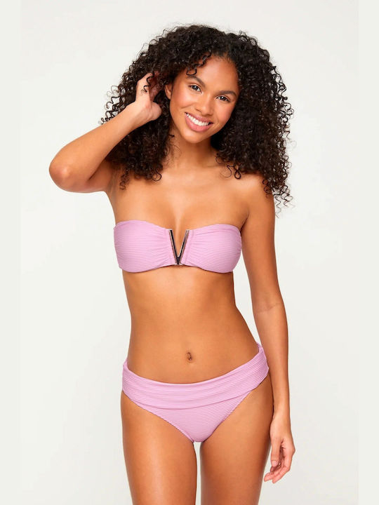 Sicily V-Bar Bandeau Bandeau Bikini Top 23HSSC92-B8438 ROZ