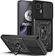 Techsuit Camshield Umschlag Rückseite Kunststoff / Silikon Schwarz (Motorola Edge 30)