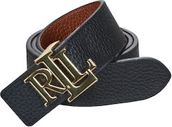 Ralph Lauren Дамски Кожен Колан Черен