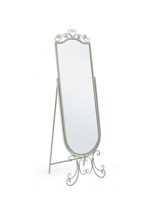 Bizzotto Harriet Boden- oder Standspiegel Oval mit Grünem Metallischen Rahmen 165x51cm