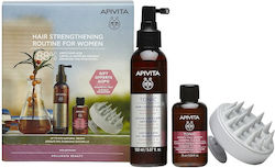 Apivita Hair Strengthening Routine Σετ Περιποίησης Μαλλιών κατά της Τριχόπτωσης με Σαμπουάν και Λοσιόν