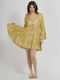 Summer Mini Dress Gold