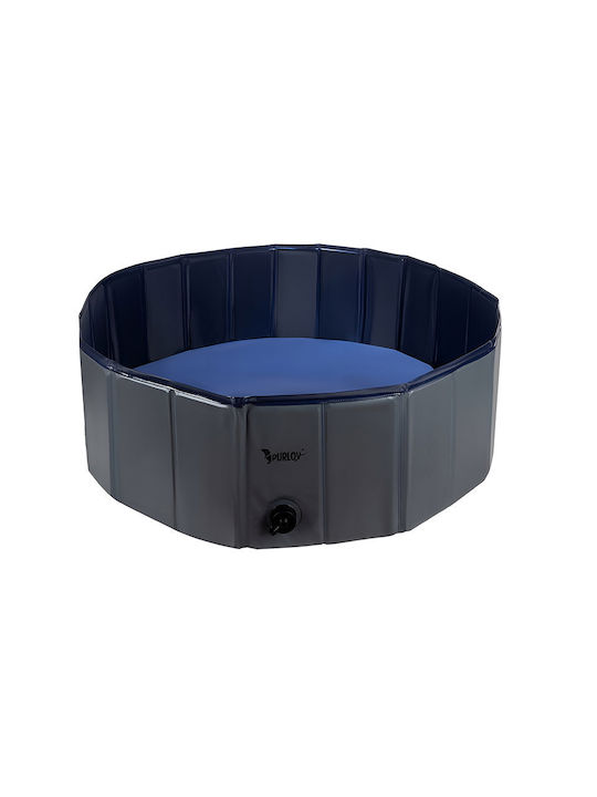 Purlov Zusammenklappbarer Hundepool Groß 100cm Blau