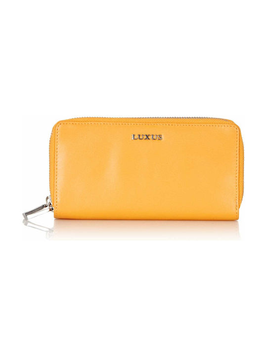 Luxus 50307 Μεγάλο Δερμάτινο Γυναικείο Πορτοφόλι με RFID Κίτρινο