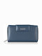 Leather Women's Wallet Classic Navy Blue