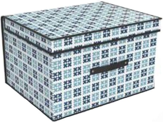 Stoff Aufbewahrungsbox mit Deckel Blau 41x35x20cm