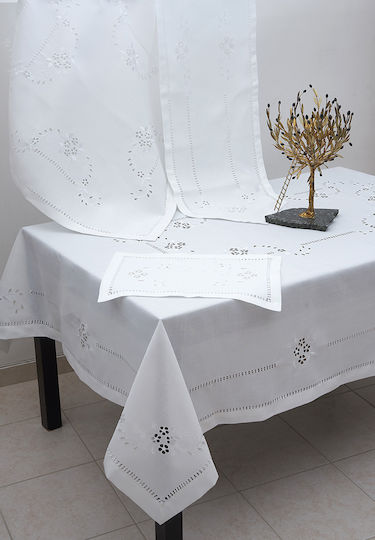 Ilis Home Platzdeckchen Stoff Weiß 48x33cm 1Stück