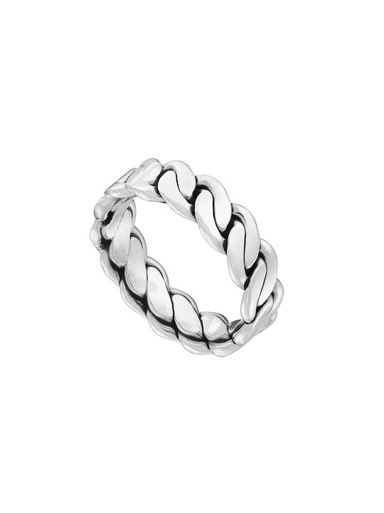 Oxzen Men's Silver Spinner Ring