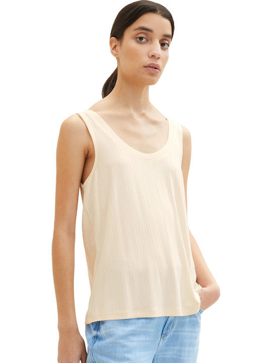Damen Sommer Bluse Ärmellos Beige