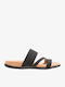 Leather Women's Flat Sandals Anatomic in Black Color