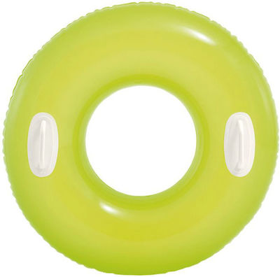 Intex Hi-Gloss Tube Φουσκωτή Σαμπρέλα Θαλάσσης με Χειρολαβές Κίτρινη 76εκ.