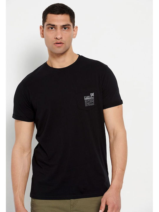 Garage Fifty5 T-shirt Bărbătesc cu Mânecă Scurtă Negru