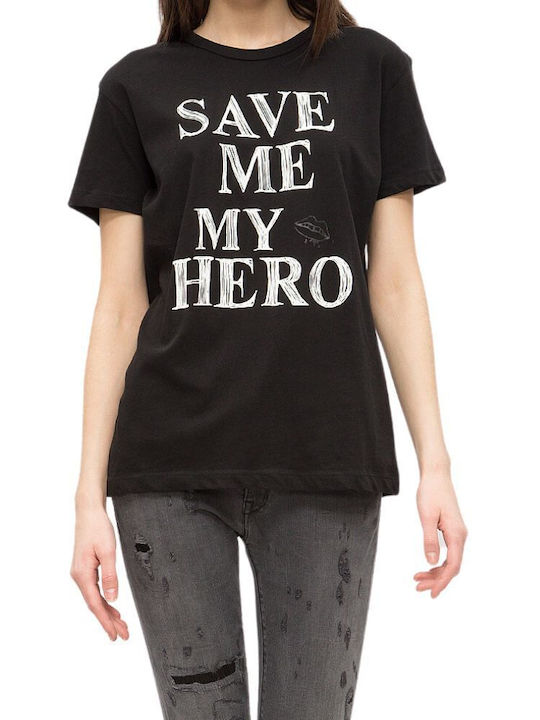 Save Me My Hero Damen T-Shirt Schwarz
