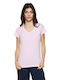 Bodymove Women's Athletic T-shirt with V Neck Soft Pink