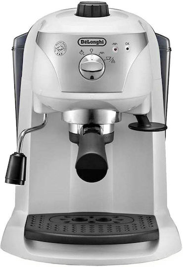 De'Longhi Μηχανή Espresso 1100W Πίεσης 15bar Λευκή EC221.W