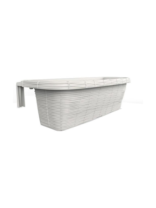 Bama Ζαρντινιέρα Πλαστική Λευκή 60x20x18.5εκ.