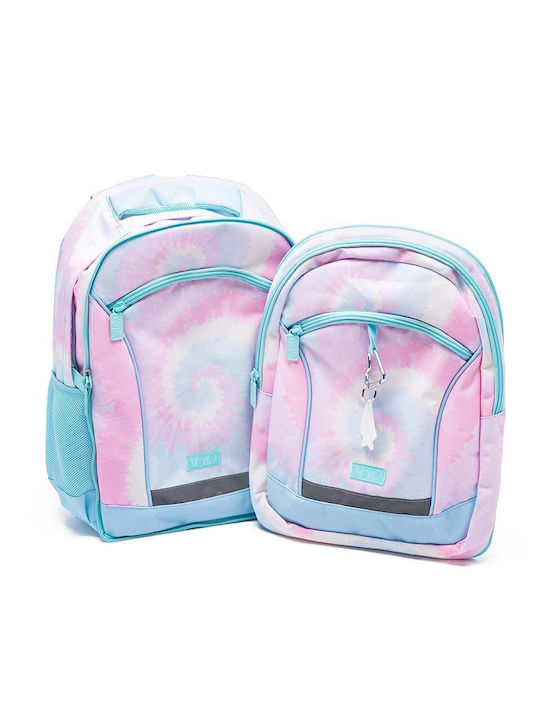 Yolo Tie Dye 2 in 1 School Bag Backpack Elementary, Elementary in Pink color 28lt