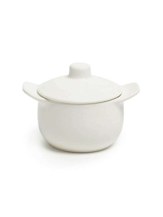 Comas Porcelain Round Heat-Resistant Cookware with Lid 10x14x9cm