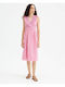 Compania Fantastica Summer Midi Dress Wrap with Ruffle Pink