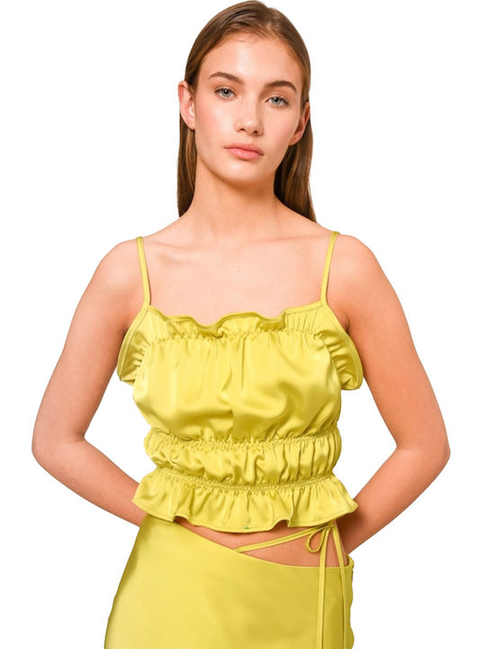 Sun Set Go LORA TOP (SSGSU23026 Lime) Yellow Polyester Standard Fit Women's Collection SU23
